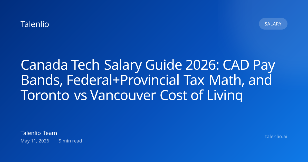 Canada Tech Salary Guide 2026: CAD Pay Bands, Federal+Provincial Tax ...